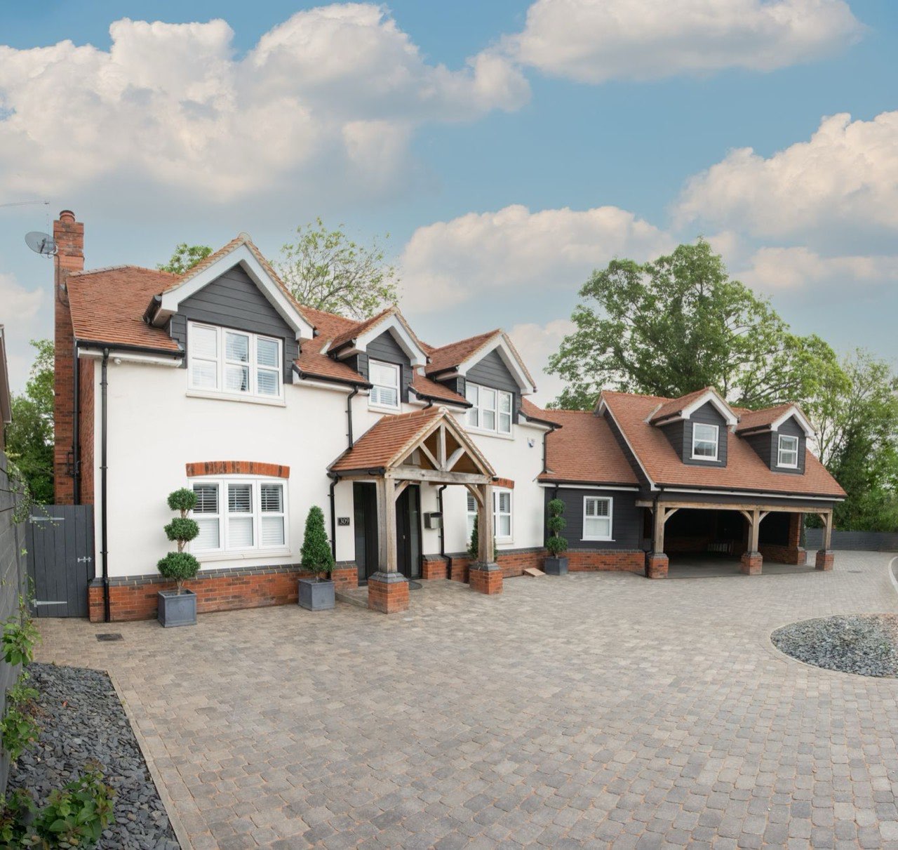 Renovated family home with landscaped driveway